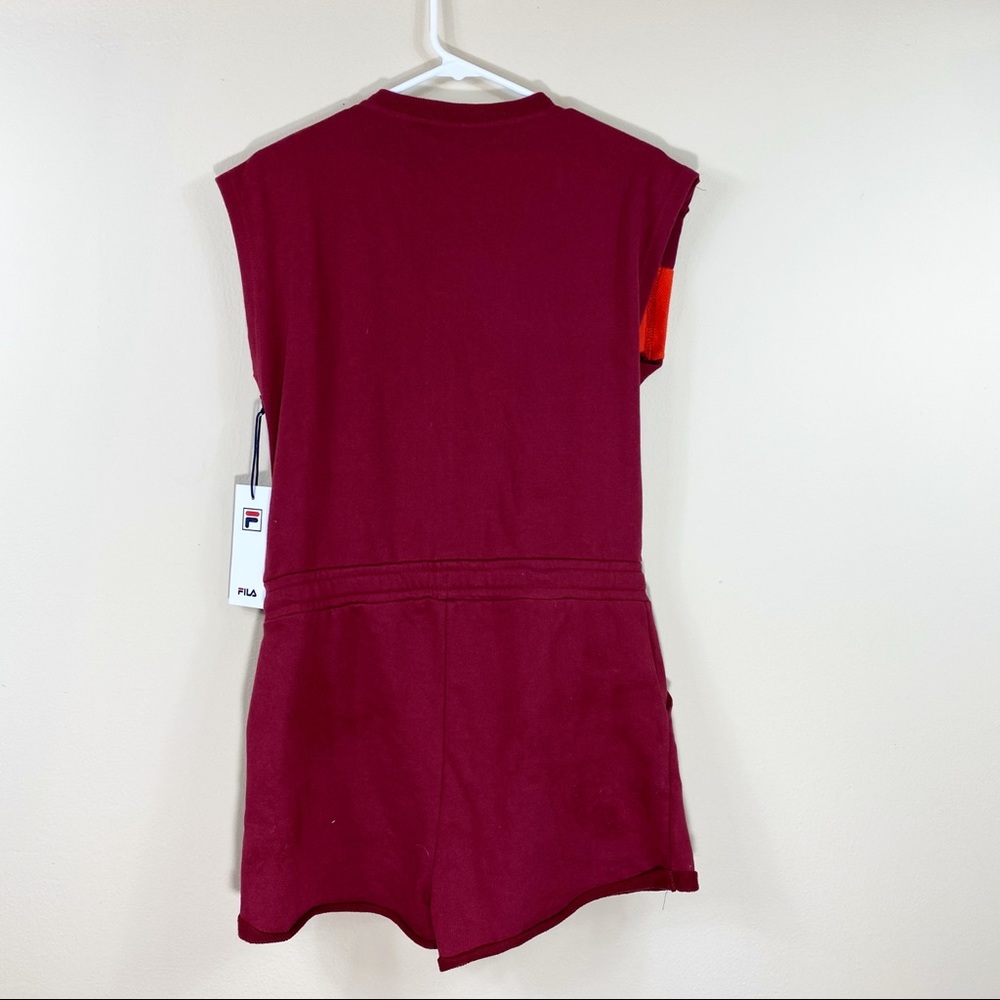 FILA Costanza Drawstring French Terry Loungewear Athleisure Romper Sz Small - Picture 2 of 4